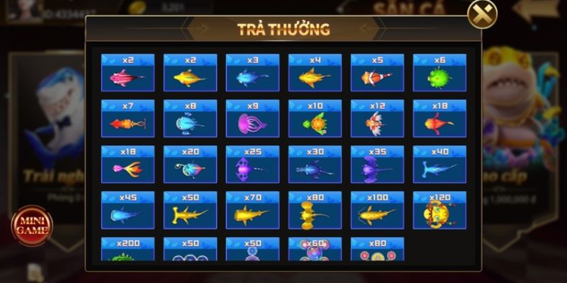 Tỷ lệ ăn thưởng bắn cá online hậu hĩnh